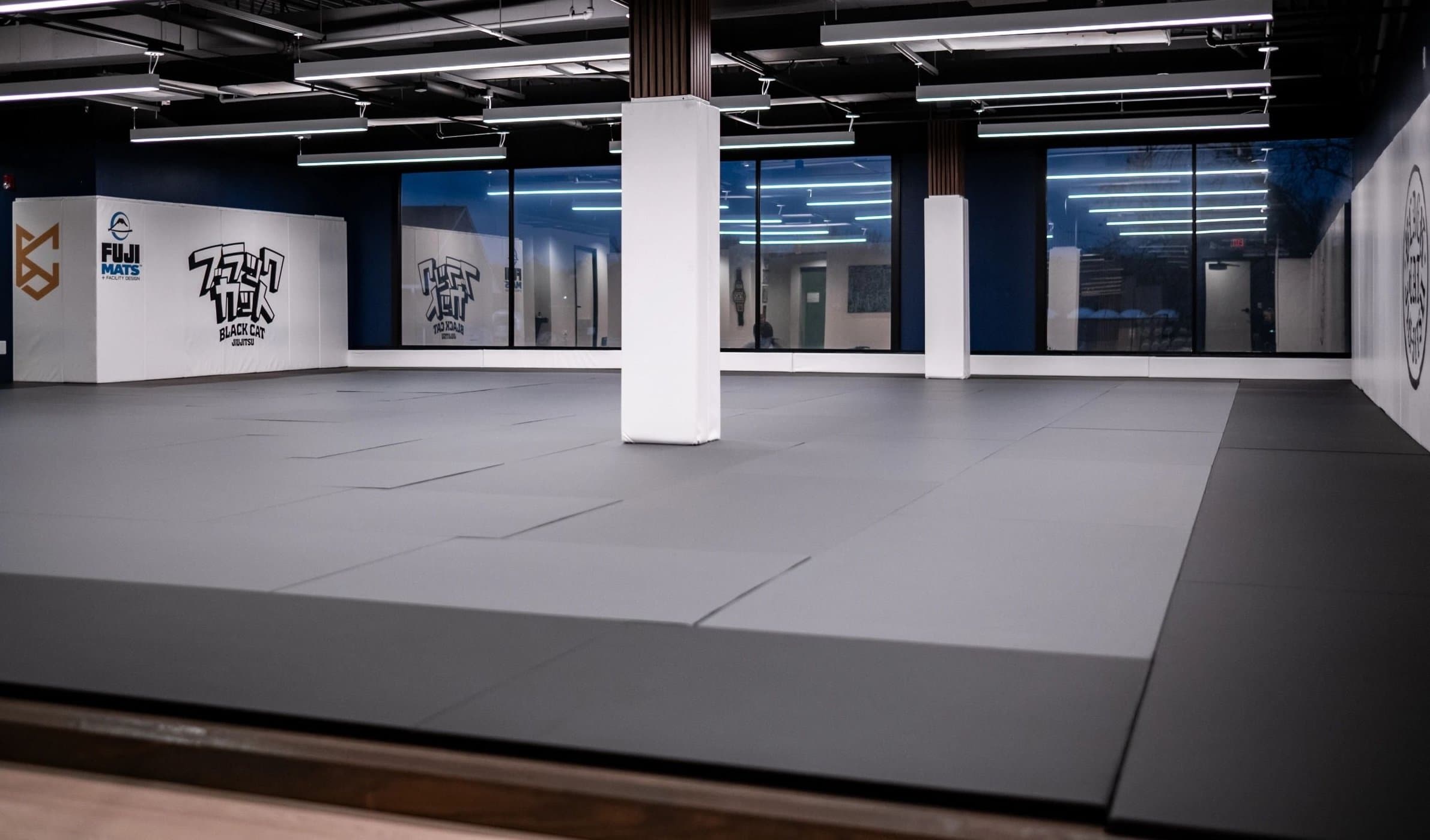 The training mat room at Black Cat Jiu Jitsu in Springfield, Virginia.
